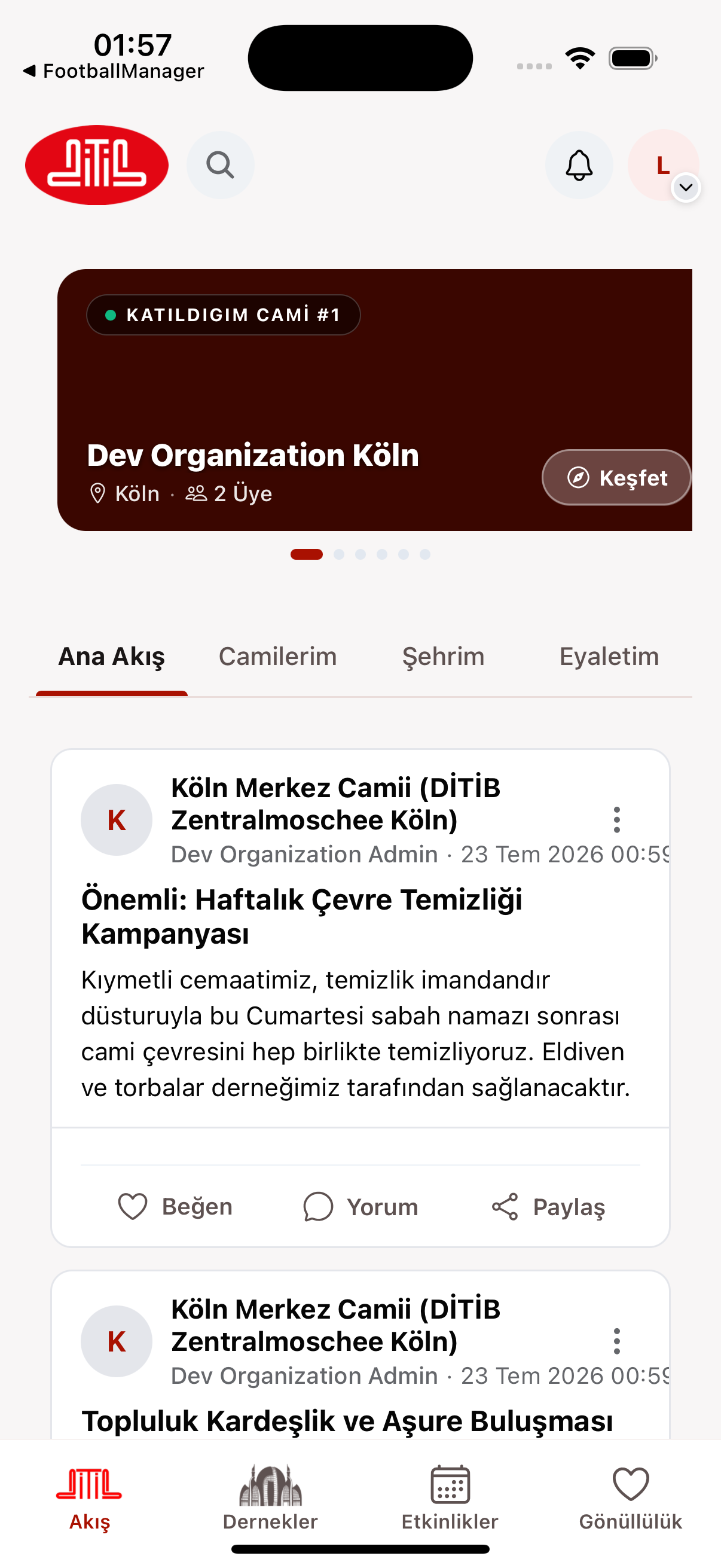 DITIB Community mobile feed